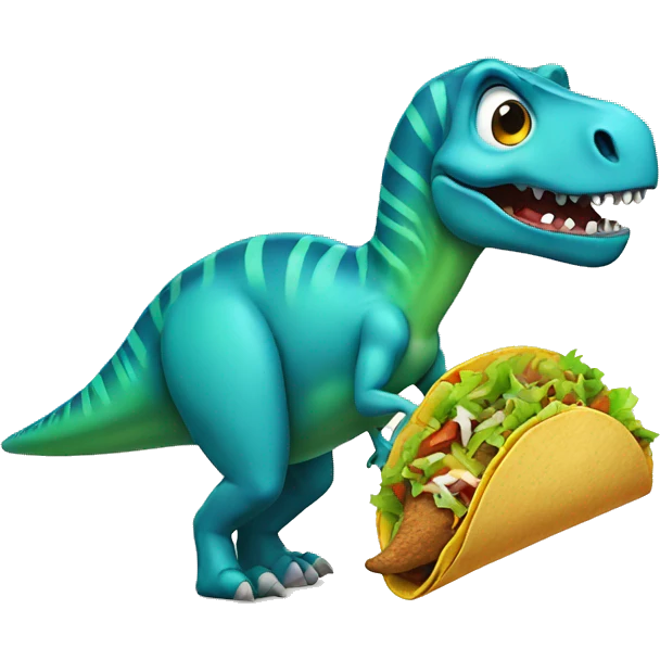 dinosaur eating tacos emoji
