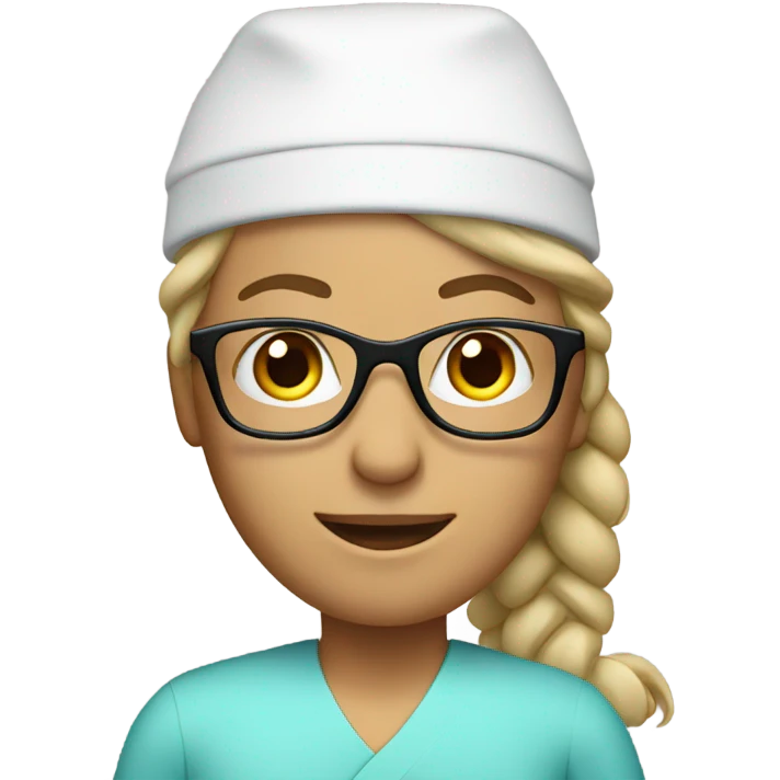 Nurse wearing a Santa hat and glasses emoji