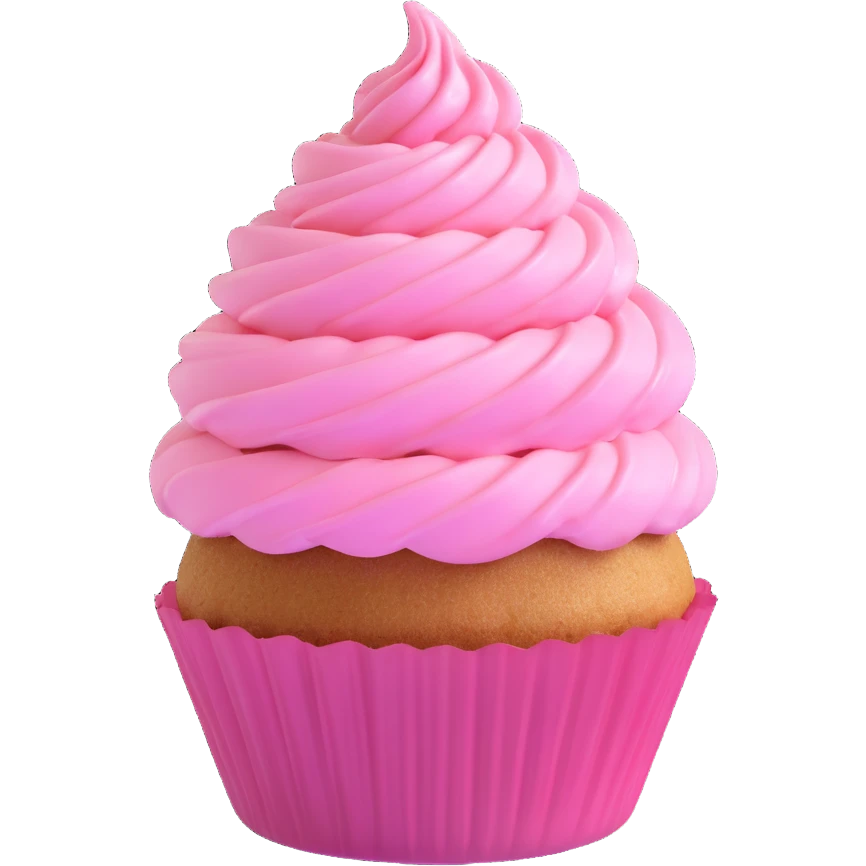 cupcake with pink icing, 3D style emoji