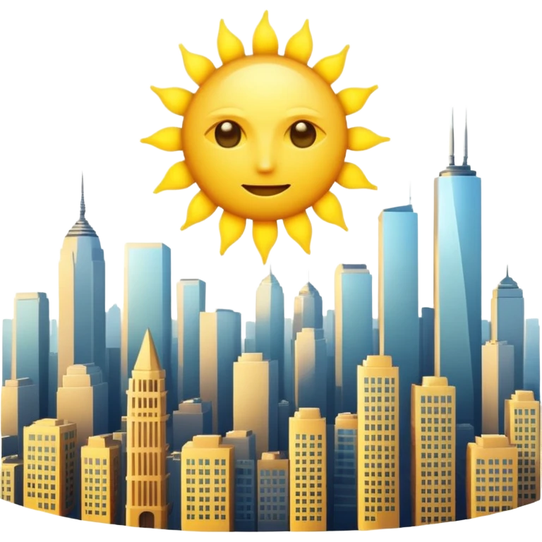 A SHINING AND RADIANT SUN WITHOUT FACE END WITH CITY OR WAVES emoji