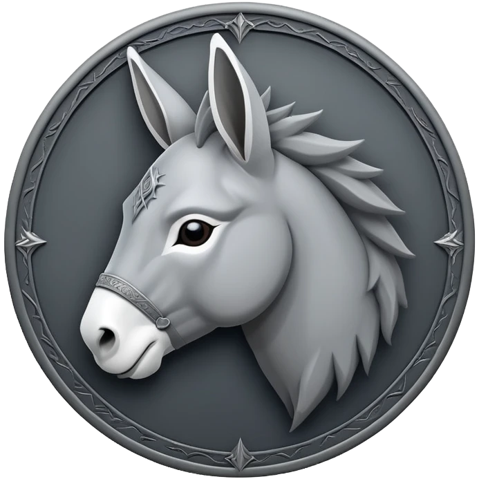 Game of thrones style donkey Sigil in stark Colors emoji