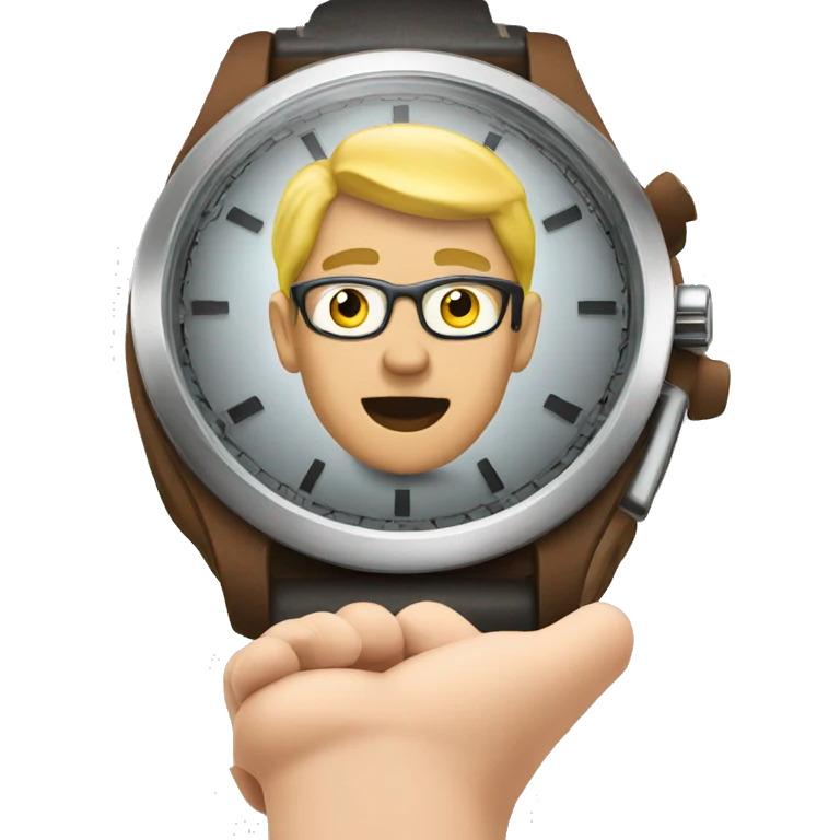 man looking at his wrist watch emoji