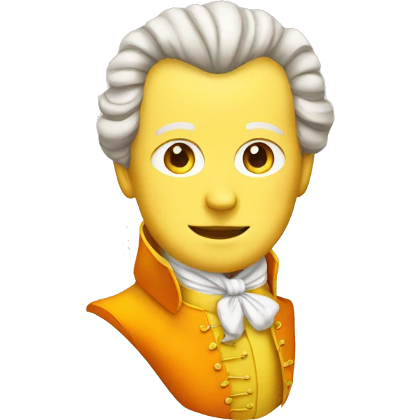 Mozart in a yellow and orange suit emoji