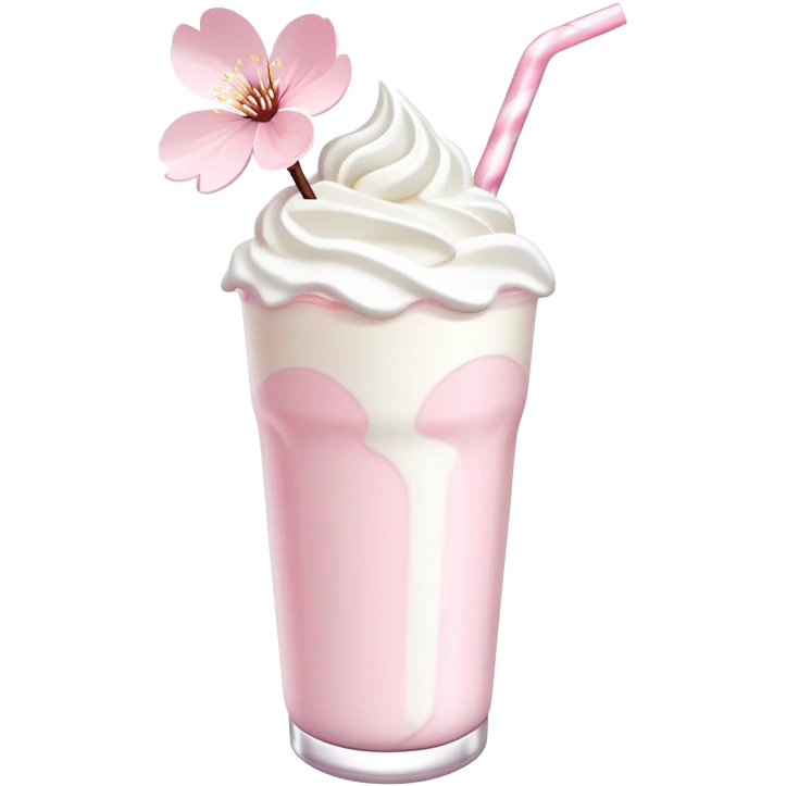 Cute Pastel pink and white Cherry Blossom Sakura Milkshake emoji