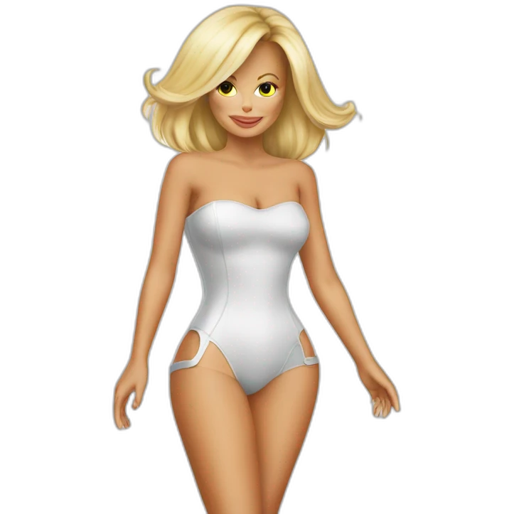 pamela anderson in a duct costume emoji