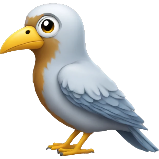 A bird wearing a hoodie emoji