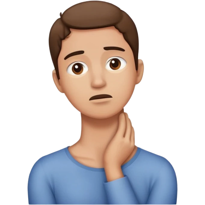 a person holding there neck  emoji