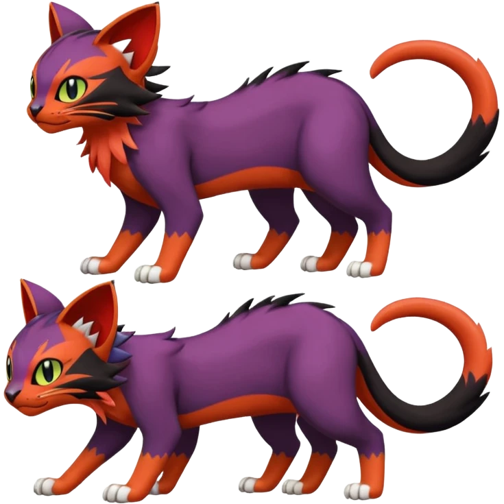 Liepard-Noivern-Litten-Sprigatito-Pokémon-fusion-creature (full body) emoji