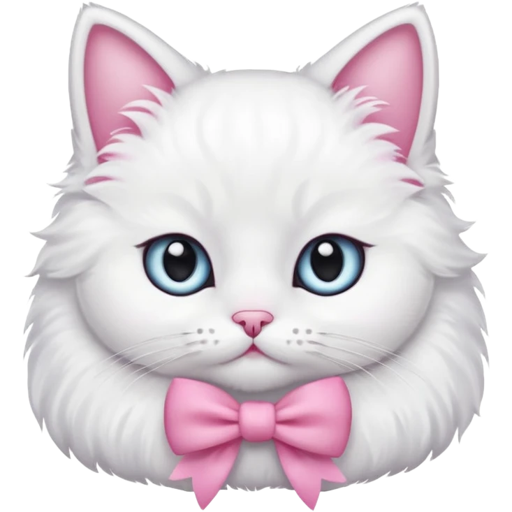 A cute white cat with a pink bow on her head emoji