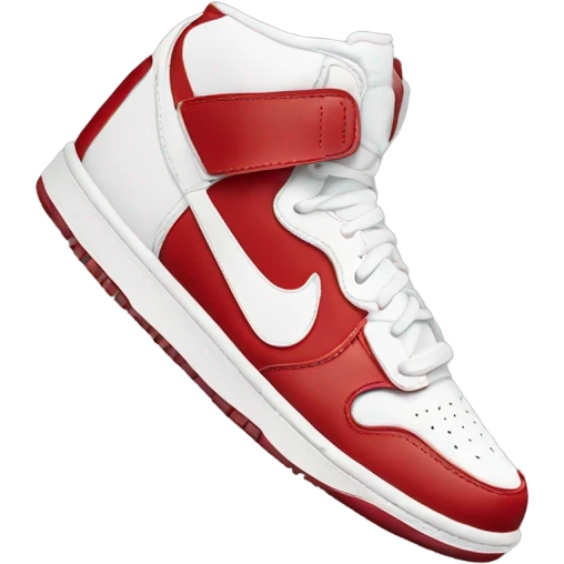 White and red nike air high top shoe emoji
