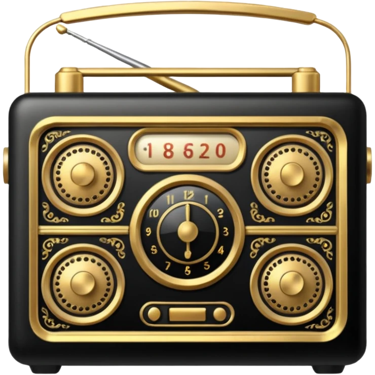 black and gold radio emoji