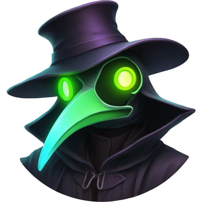 plague doctor with neon highlights emoji