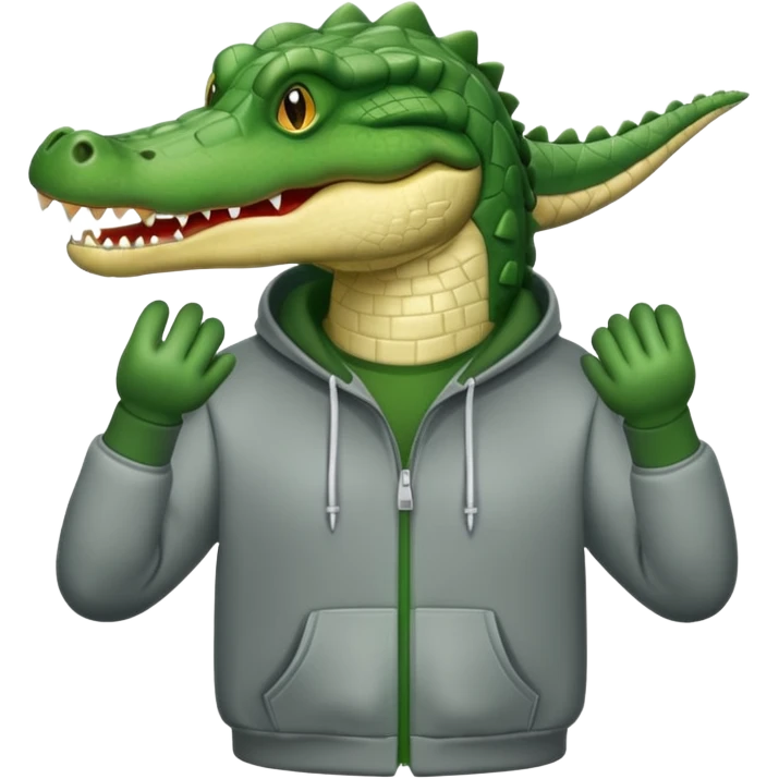 Crocodile wearing a hoodie emoji