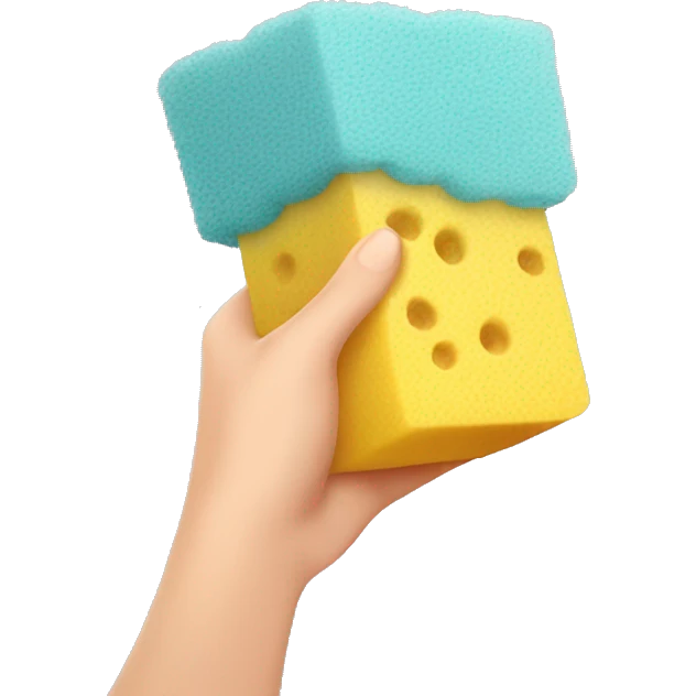 hand holding a sponge  emoji