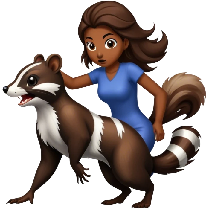skunk attacks woman emoji