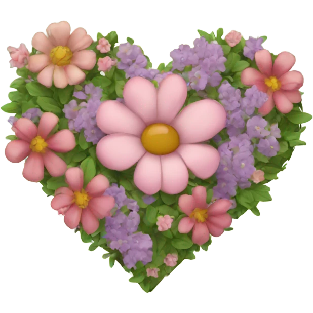 Heart with flowers around emoji