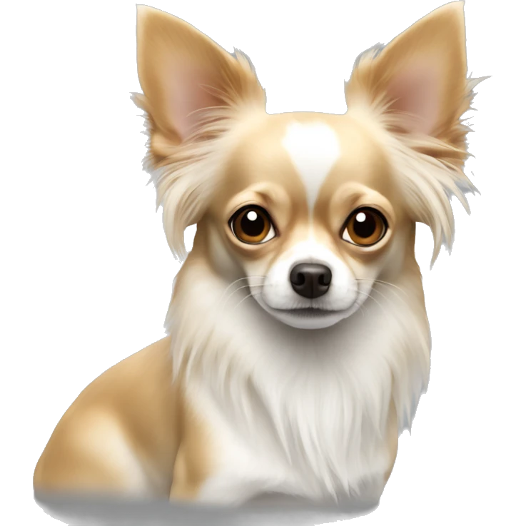 white and caramel colour chihuahua half long haired emoji