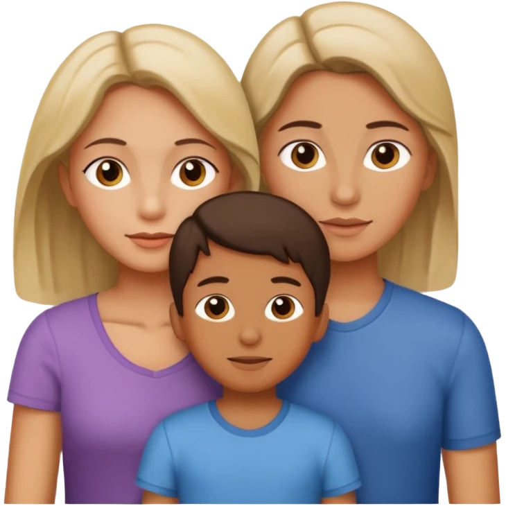 Mamá y dos hijos niño y niña  emoji