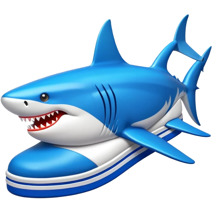 Tiburón con zapatillas deportivas azules emoji