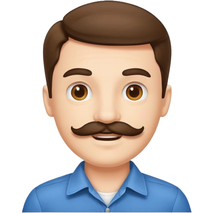 happy boys with mustache emoji