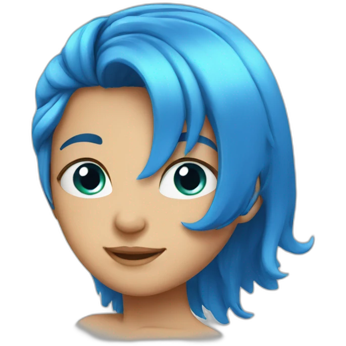 Blue hair emoji
