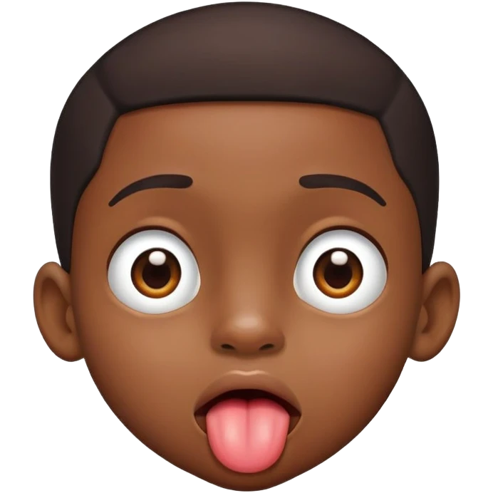Black boy with tongue out emoji