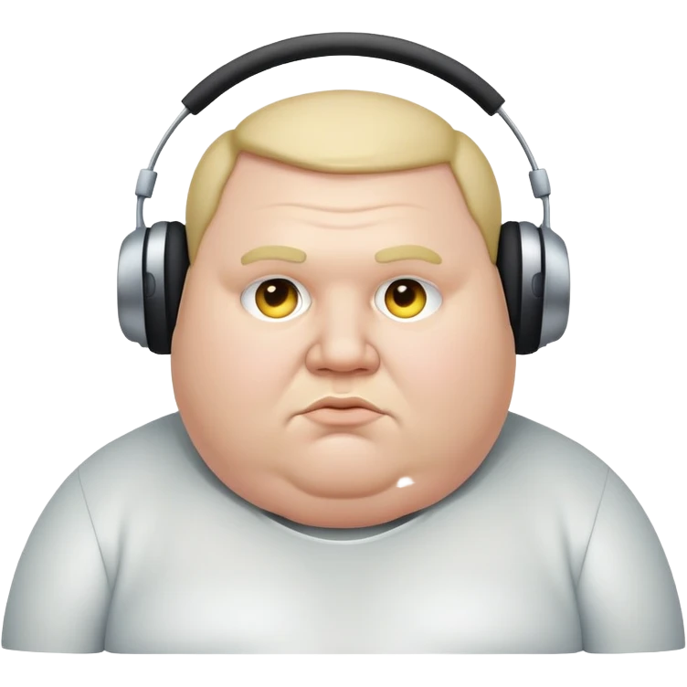 Fat guy listening techno emoji