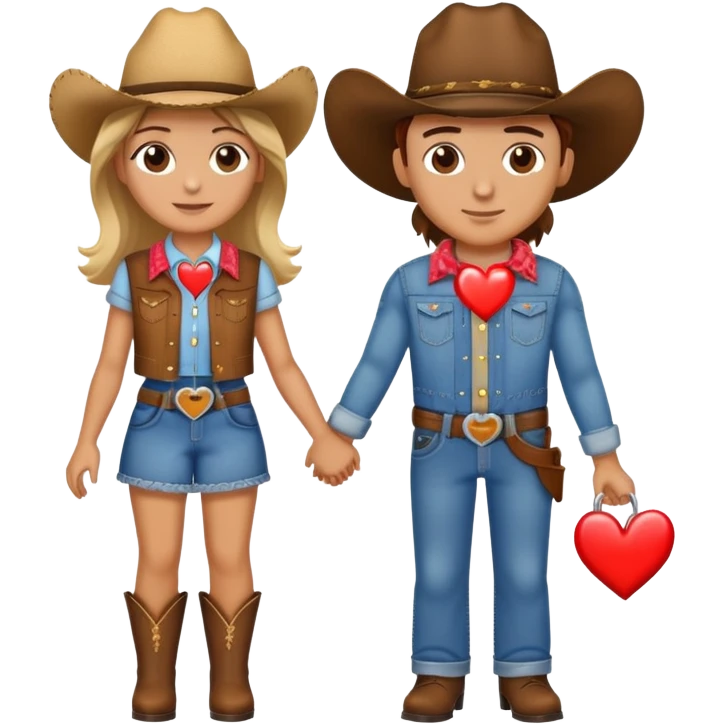 Cowboy and cowgirl with a heart in between  emoji