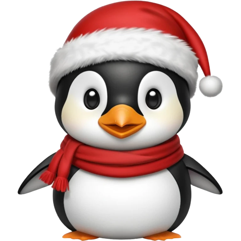 A penguin that wears christmas clothing emoji