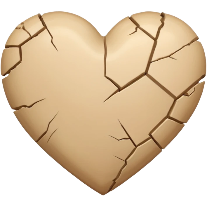 Beige heart with small crack emoji