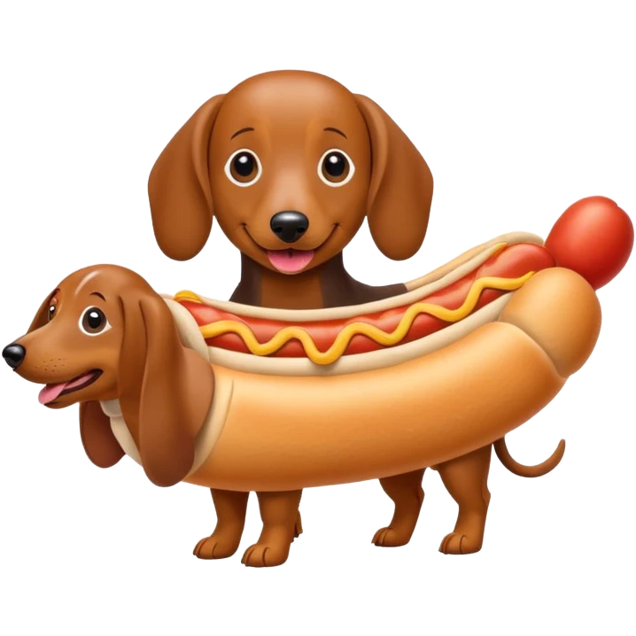 Dachshund with hotdog emoji