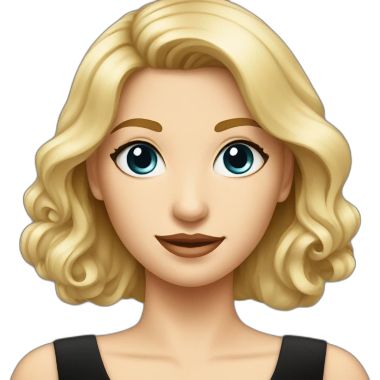elegant caucasian girl in black dress emoji