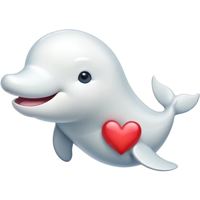 Baluga whale with a heart emoji