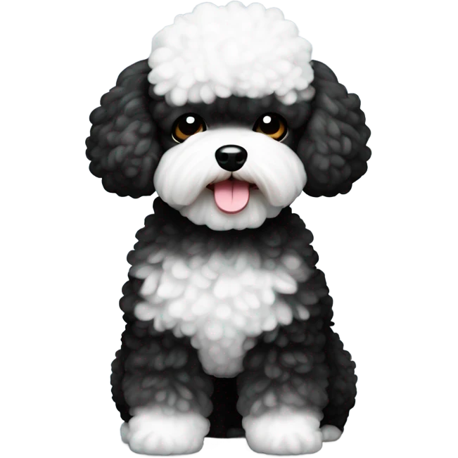 black and white little toy poodle emoji