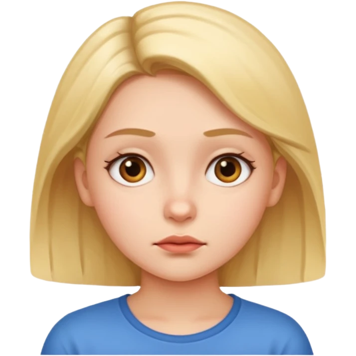 use this girl character, she is doing a thinking facial expression emoji