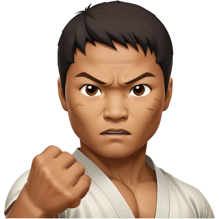 ​Cinematic Realistic Portrait of Tony Jaa, a close-up depiction capturing his intense, determined expression and finely detailed features, rendered with dramatic natural lighting that emphasizes his rugged athleticism and unmistakable martial arts presence, emoji
