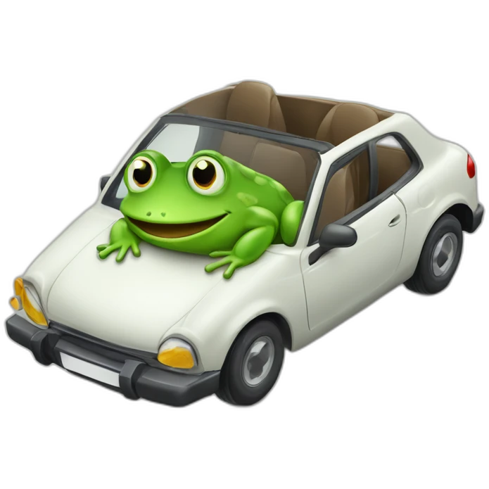 Grenouille dans une voiture emoji
