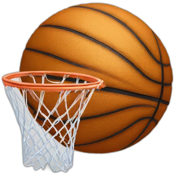 Ballon de basket en cœur emoji