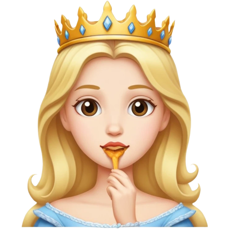 una principessa che mangia emoji