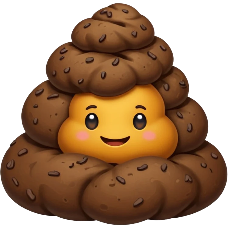 Poop eating poop emoji