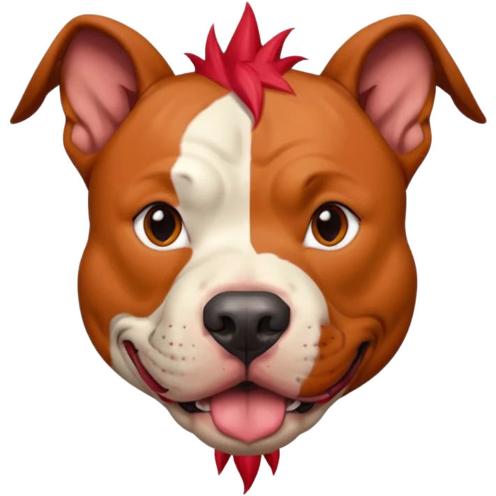 very tattoed face pitbull dog with red spiky hair emoji