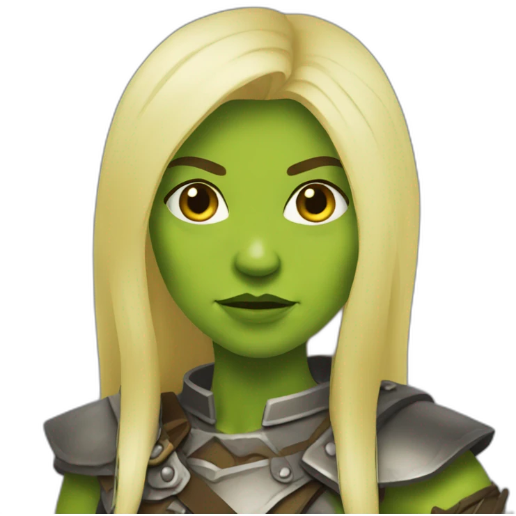 orc blonde warrior woman emoji