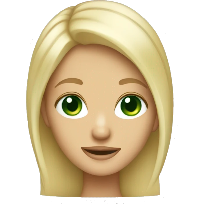Blonde hair girl with green eyes smirking emoji