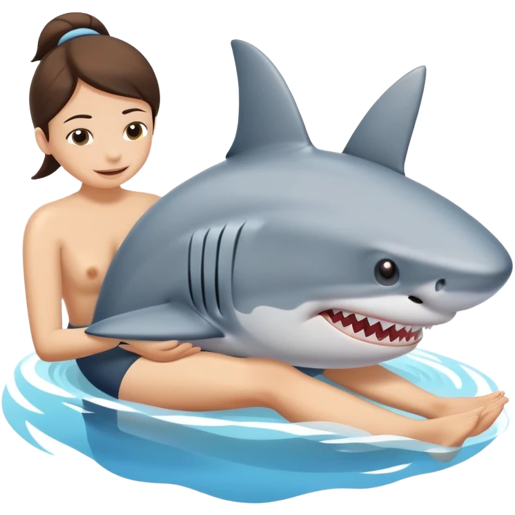  shark getting massage emoji