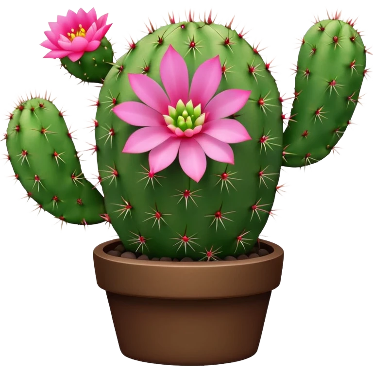 Cactus with flower succulent small emoji