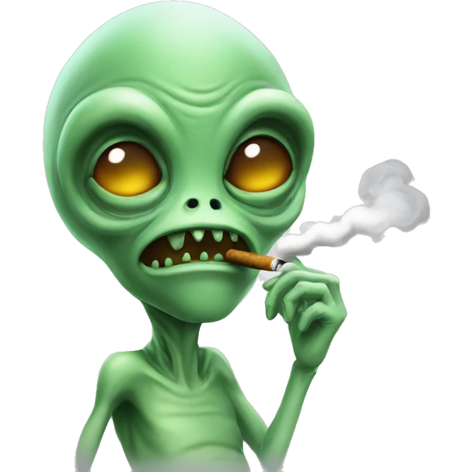 alien smoking emoji