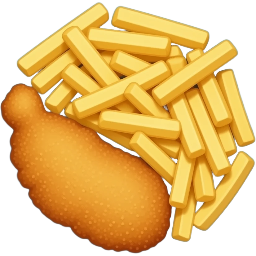 Schnitzel und Pommes-frites auf einen Blauen Teller emoji