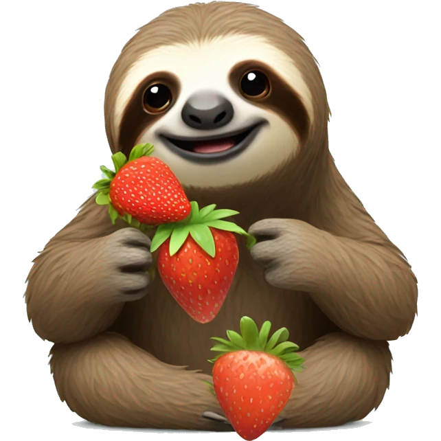 Sloth eating a strawberry  emoji