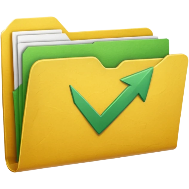 yellow folder with a green up arrow on top emoji