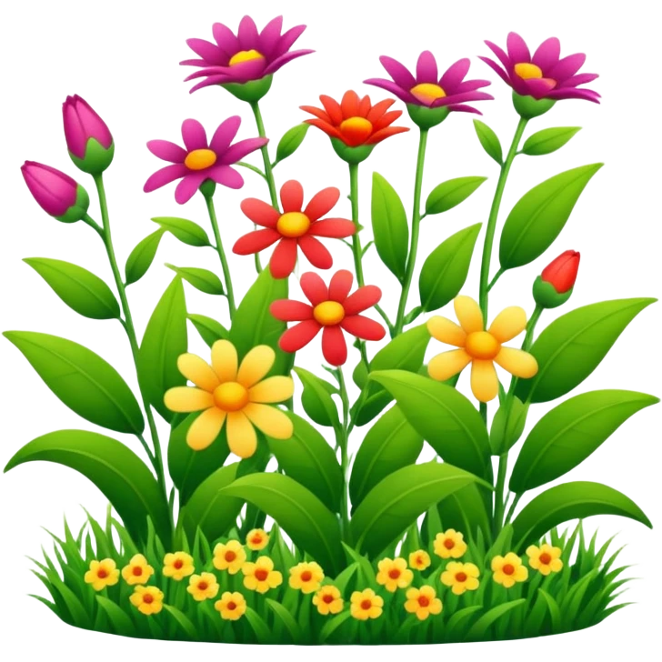 Flowers and plants growing (to describe/match with the word flourish) emoji